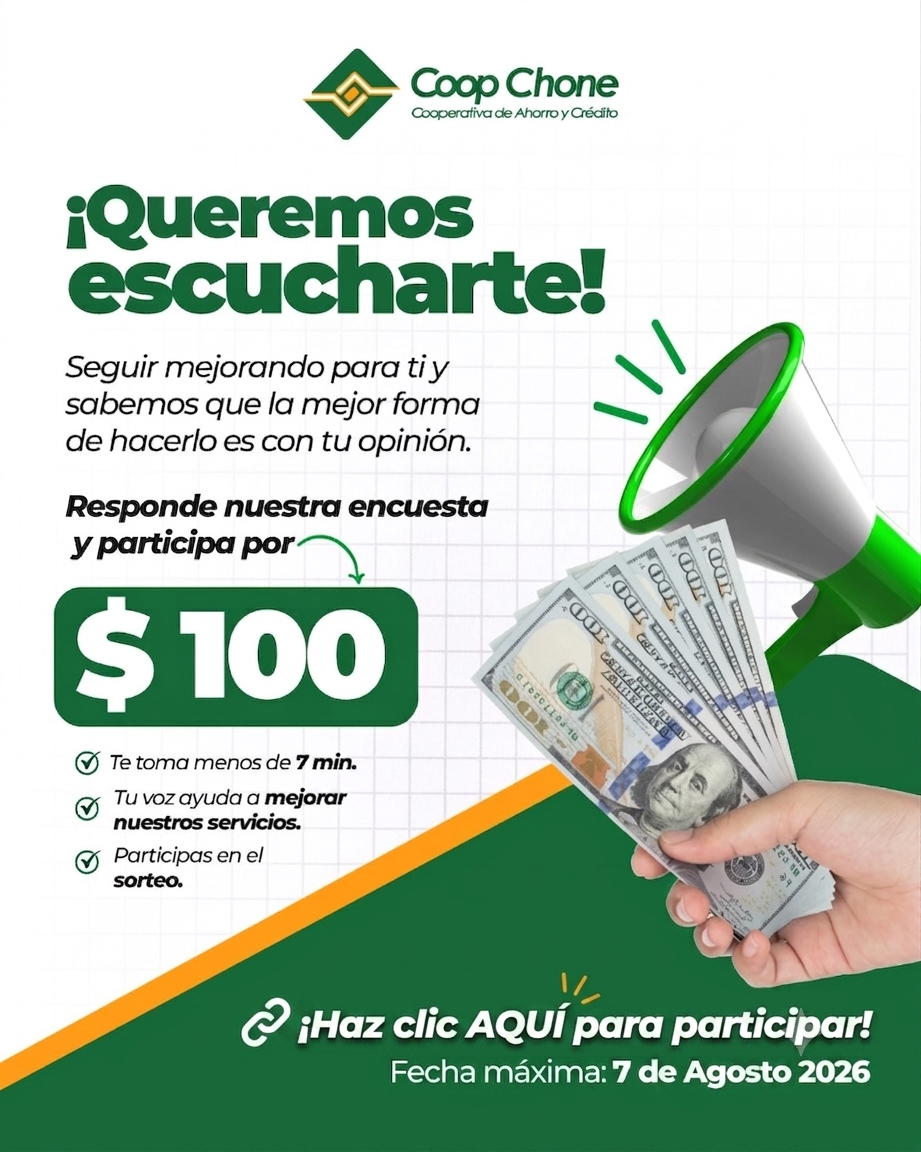 Encuesta Coop Chone - Participa por $100